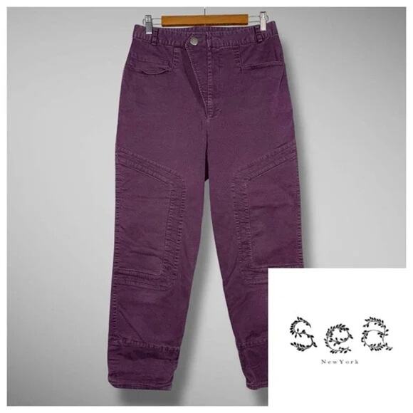 Tuckernuck SEA New York Kali Quilted Ankle Pants Eggplant Purple 4 Quiet Luxury - Picture 2 of 10
